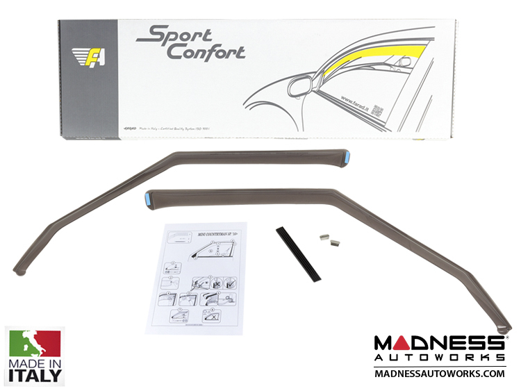 MINI Cooper Countryman Side Window Air Deflectors by Farad - Front (R60 Model)